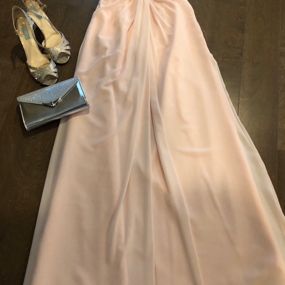 Floor length gown- blush /pink  evening gown. - Picture 8 of 8
